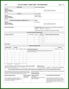 Bill Of Lading Forms Free Download