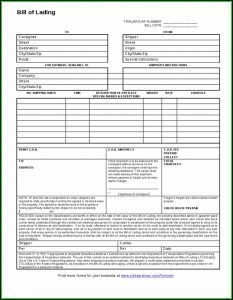 Blank Bill Of Lading Form