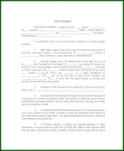 Blank Land Contract Form Ohio