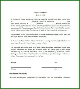 Blank Promissory Note Form