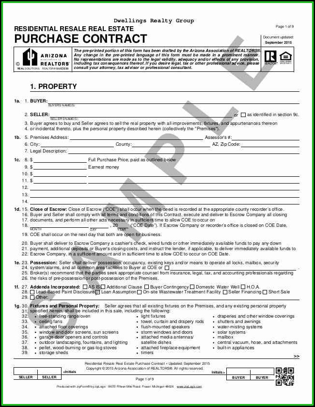 Blank Purchase Agreement Form Michigan