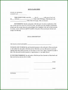 Blank Quit Claim Deed Form Georgia
