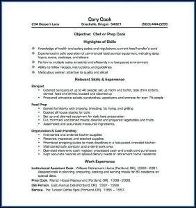 Chef Resume Template Australia