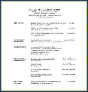 Dental Cv Template Word