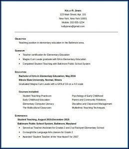 Education Resume Template Free