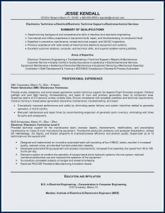 Electronics Assembly Technician Resume Sample