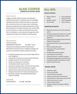 Executive Assistant Resume Templates Free