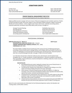 Executive Resume Formats