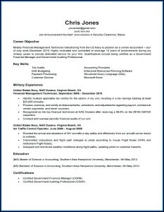 Former Military Resume Templates