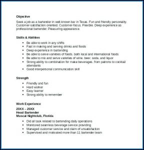 Free Bartender Resume Builder