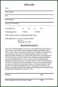 5k Registration Form Template Word