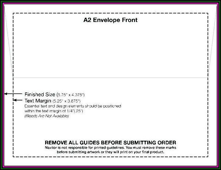 A7 Envelope Size Printing Template Word
