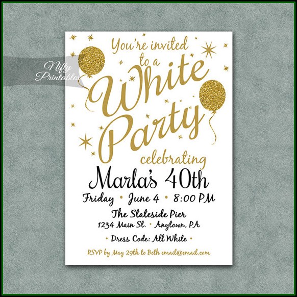All White Party Invitation Templates