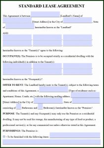 Apartment Lease Agreement Template Word