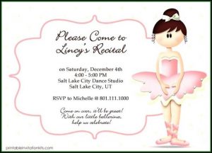 Ballerina Dress Invitation Template