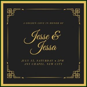 Black And Gold Wedding Invitation Templates
