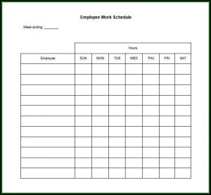 Blank Employee Schedule Form