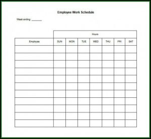 Blank Restaurant Employee Schedule Template