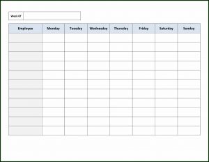 Blank Weekly Employee Schedule Template