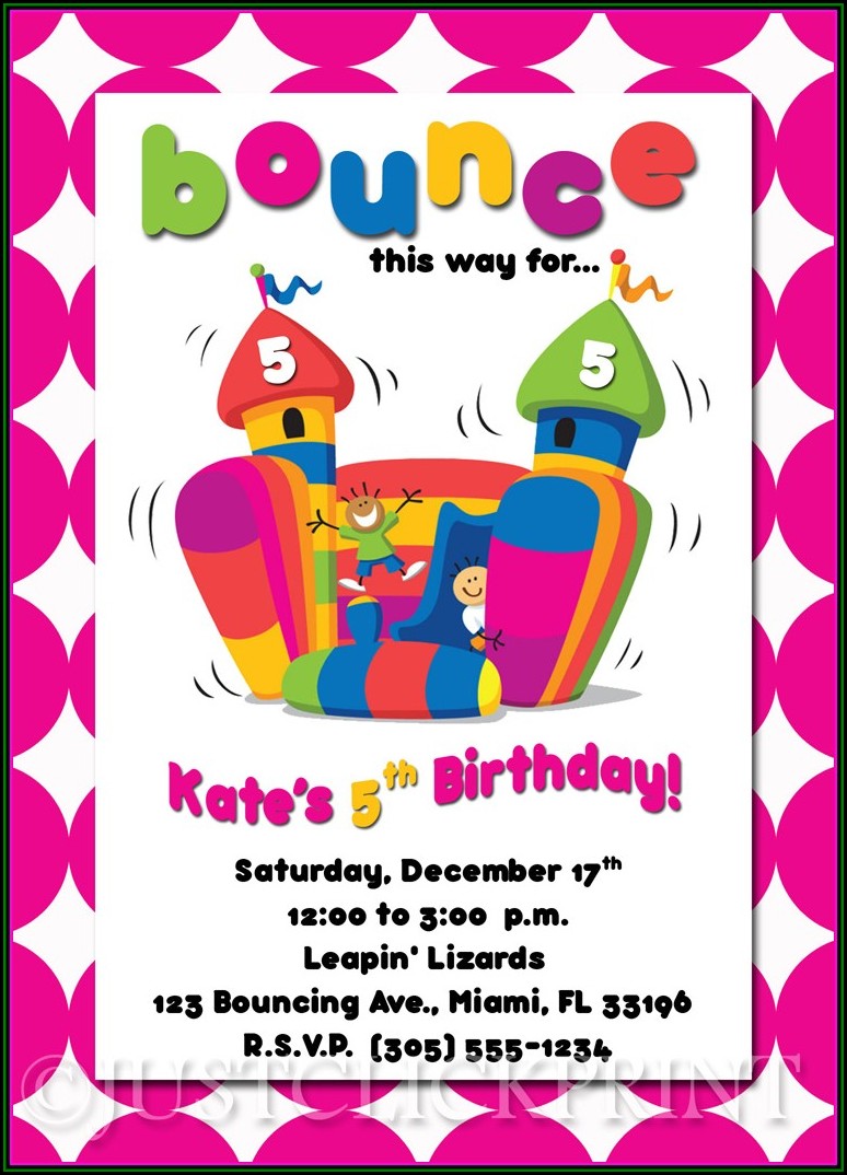 Bounce House Birthday Invitations Templates