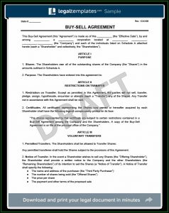 Buy Sell Agreement Template