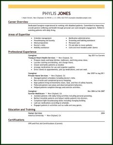 Caregiver Resume Template Free