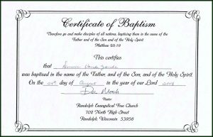 Catholic Baptism Certificate Template Word