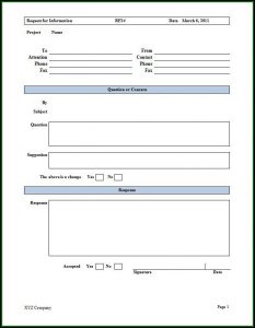 Construction Rfi Template Word