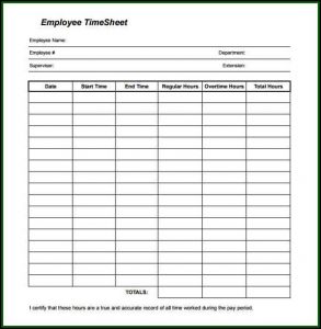 Daily Employee Timesheet Template