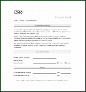 Direct Deposit Authorization Form Template