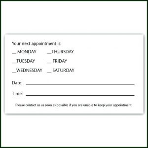 Doctor Appointment Reminder Card Template