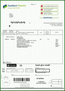 Blank Utility Bill Template Free