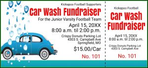 Car Wash Fundraiser Tickets Template Free
