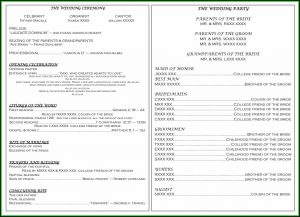 Catholic Church Wedding Program Template Without Mass