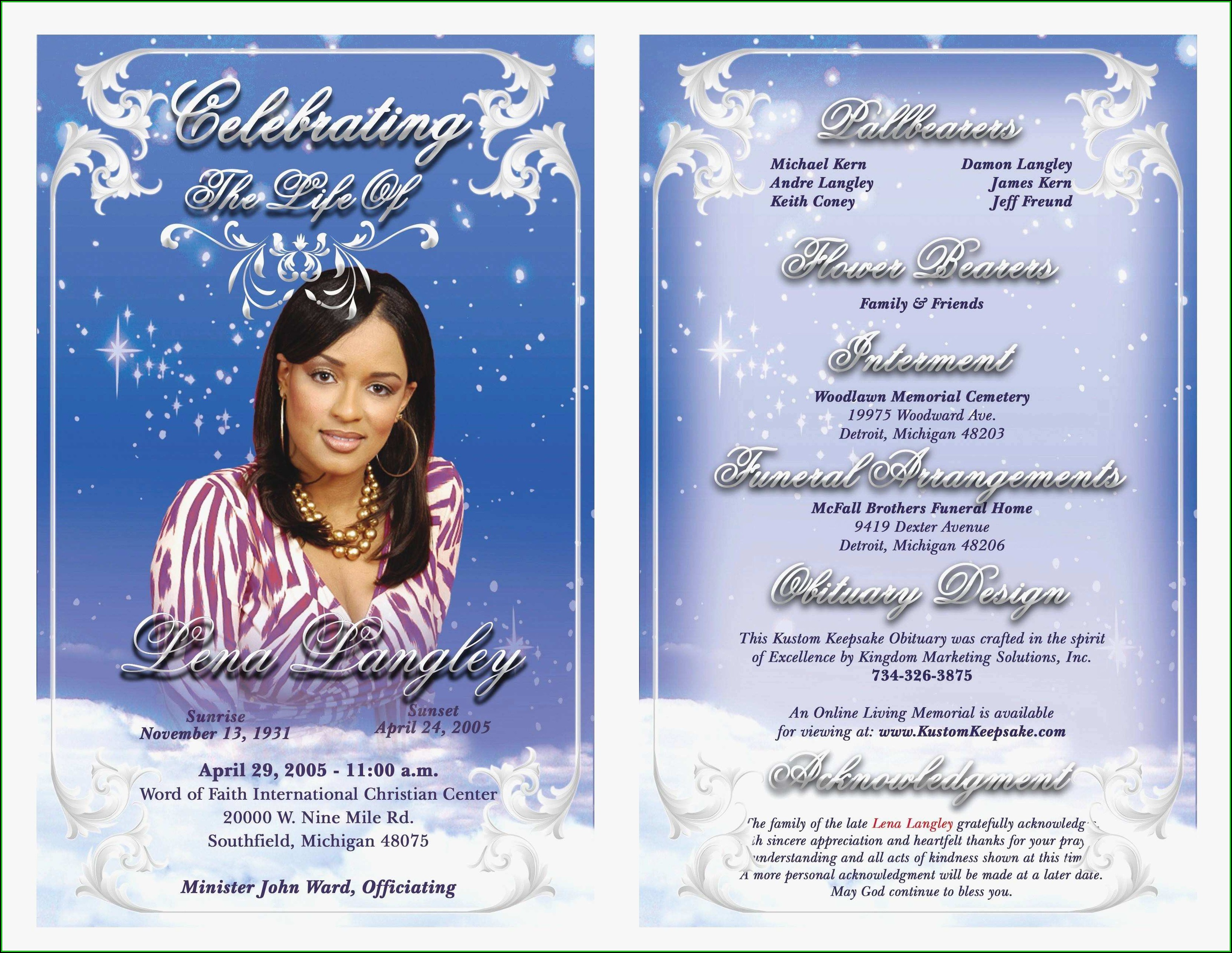 Celebration Of Life Template Download