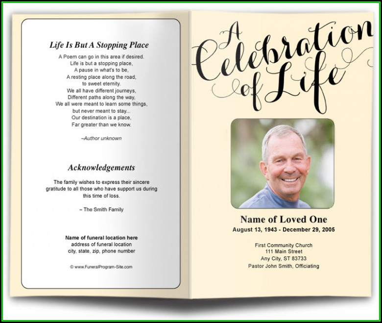 Celebration Of Life Template