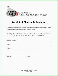 Charitable Donation Form Letter