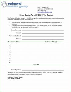 Charitable Donation Receipt Form Template