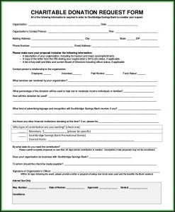 Charitable Donation Request Form Template