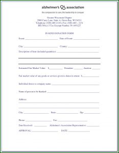 Charity Donation Receipt Form