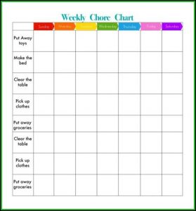 Chore Chart For Adults Templates