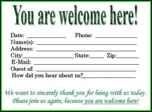 Church Visitor Card Template