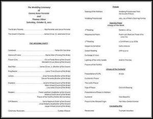 Church Wedding Program Layout