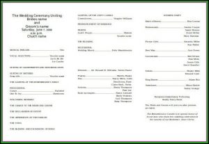 Church Wedding Program Template