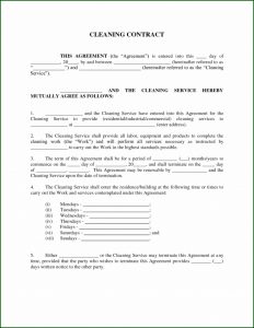 Cleaning Contract Template Nz