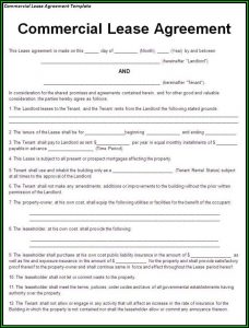 Commercial Lease Agreement Template Word Free