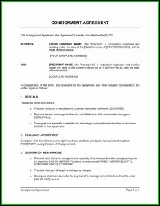 Consignment Agreement Template Australia