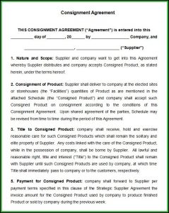 Consignment Agreement Template Uk