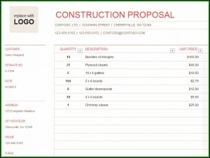 Construction Quote Template