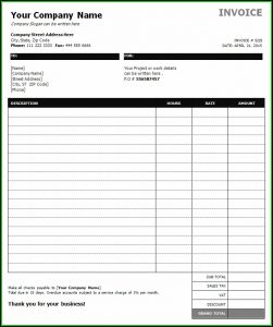 Consultant Hourly Invoice Template